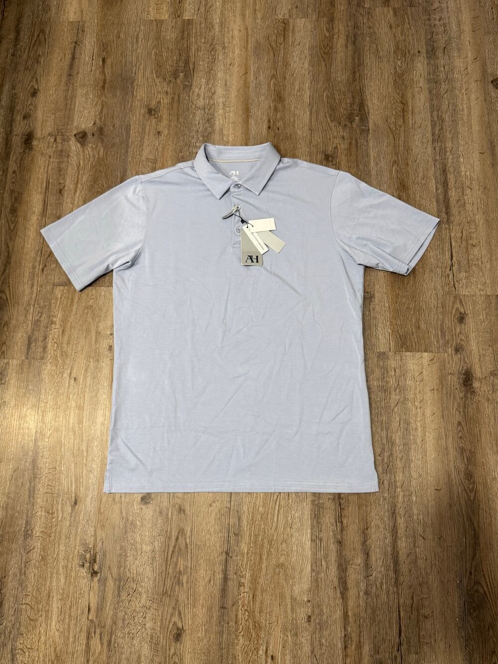 American Heritage Men's Solid Sky Performance Short Sleeve Polo Size Large